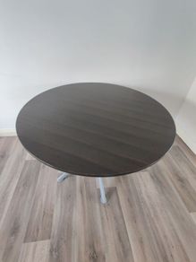 Round Dark Wood Dining Table