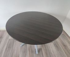 Round Dark Wood Dining Table