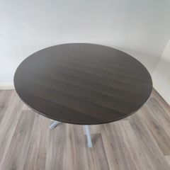 Round Dark Wood Dining Table