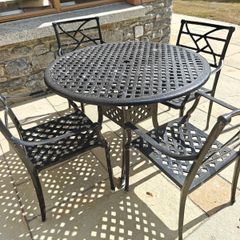 Wrought Iron Patio Table and four chairs