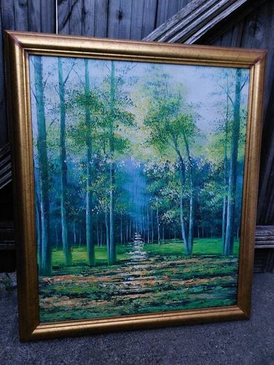 Forest oil painting