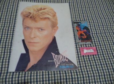 David Bowie tour program and Ticket stub