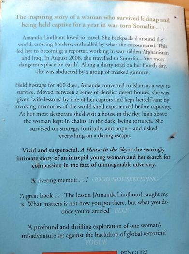 A House in the sky.  Amanda Lindhout. Four books 10 euro