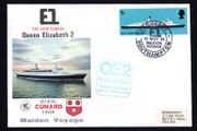 1969 Great Britain Cover Celebrating the Maiden Voyage of The New Cunard Queen Elizabeth 2 with paquebot cancel from Southampton tying stamp with Posted on board cancel