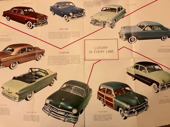 American car brochures. 1950s, 1960s and 1980s