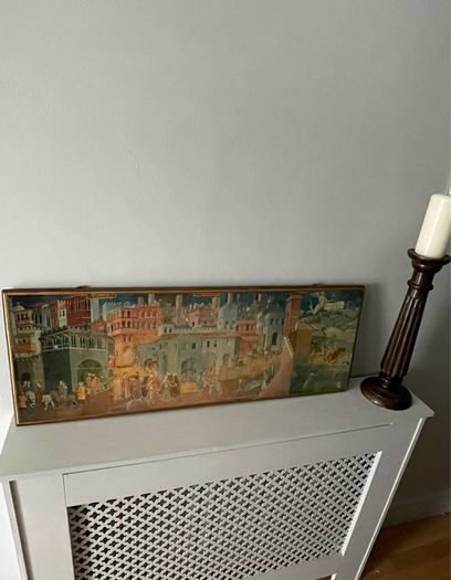 Print on board The allegory of good and bad government by Lorenzetti