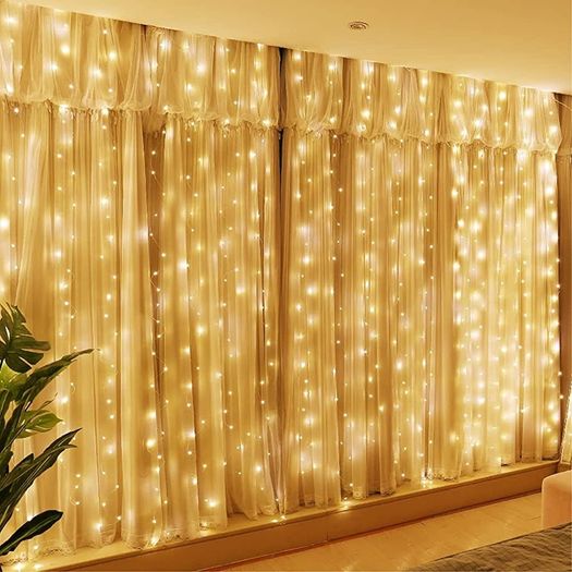 300 LED Curtain Lights, USB Window Lights, 3m x 3m 8 Modes Remote Control Fairy Light Waterproof LED Copper String Lights for Outdoor Indoor Wedding Party Garden Bedroom Decoration, Cool White (FREE SHIPPING)