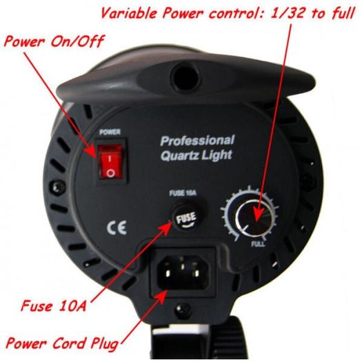 1000W Professional Quartz Halogen Studio Light - Continuous Video & Photography Lighting