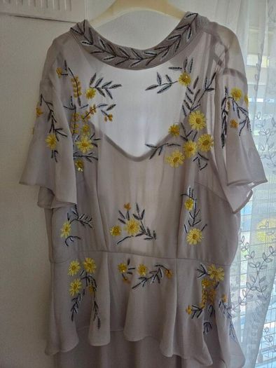 Stylish grey and lemon flower dress
