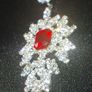 Luxury Red Ruby Silver-Tone Alloy Pendant Necklaces Image 4