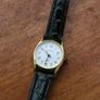 Ladies Black Leather  Citron Casual Quartz Analog Watch Image 2