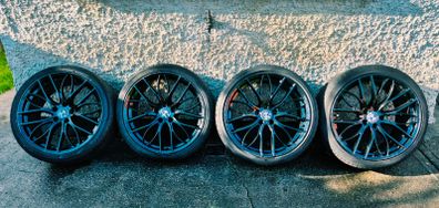 R20 5x120 BMW Style 405M staggered alloy wheels with tyres