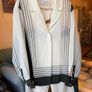 SIR. Garden Stripe 100% Silk Shirt & Trousers Set UK 10/12 Image 2