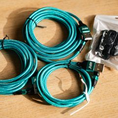 Magnetic Charging Cable Pack of 3 (1m + 2m + 2m) USB C and Micro USB tips 180 Rotatable