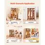 3-Section Kids Coat Locker, Wooden Toddler Cubby Storage Organizer with 6 Hooks & Non-Slip Mat, Modern Kid Coat Cubbies with 6 Small Open Storage Boxes for Home, Kindergarten, Daycare, Natural Image 4