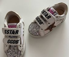 Golden Goose Toddler Glitter Old School Velcro Trainers