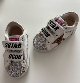 Golden Goose Toddler Glitter Old School Velcro Trainers