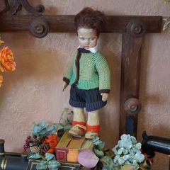 Antique Italian Lenci Felt Schoolboy Doll - Series 300, c.1930