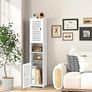 Tall Bathroom Storage Cabinet, Floor Free Standing Display Cabinet, Slim Storage Furniture Organizer Unit for Office Living Room Kitchen Entryway Toilet Paper, White Image 5