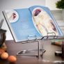 Cookbook Stand Menu Rack Rest Cooking Book Stand, Silver Image 3