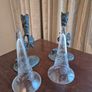 Vintage Glass Flutes with Ornate Metal Base Image 9