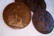 4 x 1914 Copper Pennies.