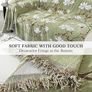 AB Sided Sofa Cover for 3 Seater Soft Non Slip Slipcover with Tassel, All Season Washable Couch Protector for Dogs, Decorative Futon  L Shaped Sofa Cover Green Image 6