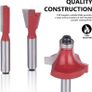flintronic Router Bit Set, 15PCS 6.35mm 1/4 Inch Shank Tungsten Carbide Tipped Router Bit Set | Wood Milling Saw Cutter | Woodworking Tools Kit with Plastic Case for Home & DIY (FREE POSTAGE) Image 7