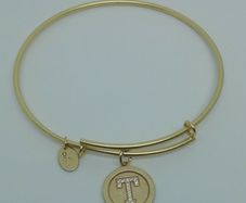 Chrysalis Gold Plated Initial 'T' Expandable Bangle Bracelet CAN POST