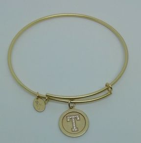 Chrysalis Gold Plated Initial 'T' Expandable Bangle Bracelet CAN POST