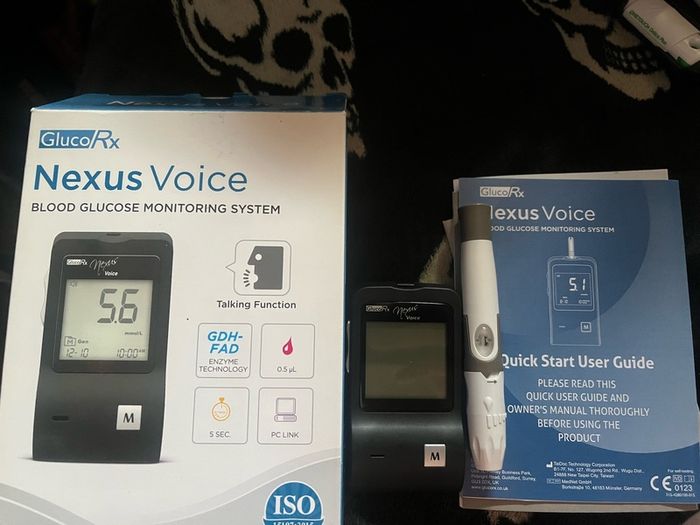 Gluco Rx Nexus voice Blood Glucose Monitoring System brand new
