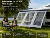 Caravan Awning Panorama Front Wall 430 x 200cm Waterproof with 3 Panoramic Windows