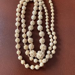 Antique  Graduated Floral Beads Necklace