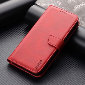 For Samsung Galaxy S24 FE Premium Aokus Wallet Case Red