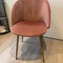 Pinky Velvet Accent Chair with arm rest and Wooden effect Metal Legs Image 3