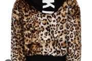 Dkny girls jumper fur hoodie jacket coat leopard crop 5 -6 + pink raincoat bundle