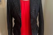 Bundle of 2 labels: Karen Millen denim jacket PLUS Phase Eight red top