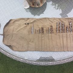 19 vintage US and UK wood drill bits, with wrap, D18 post 7e