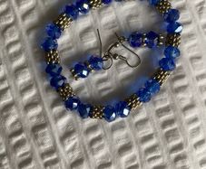 Glittery Beaded Bracelet and Earrings Set