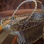 French wine bottle holder traditional table server 1950's. Woven wire basket. Image 3