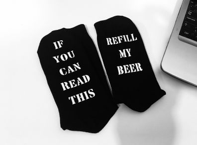 If You Can Read This Refill My Beer Funny Drinking Socks Great Gift Present Idea