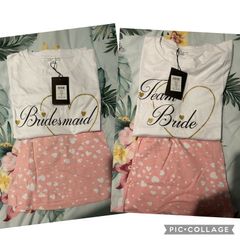 Bridal theme pyjamas. Size 12 and 14.