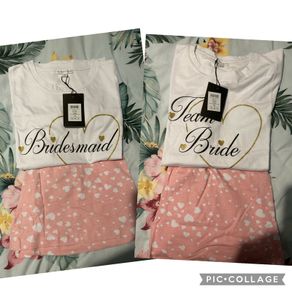 Bridal theme pyjamas. Size 12 and 14.