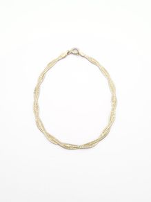 Italian Braided Herringbone Silver Bracelet