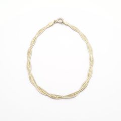 Italian Braided Herringbone Silver Bracelet