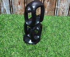 X1 Vintage Gymnastic Olympic Human Tower Figurine Stone Black Sculpture Art