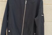 Bershka polyester black bomber jacket