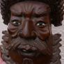 Vintage 19C Asian Chinese Emperor & Dragons Hand Carved Wood Mask Rose wood 9" Image 2