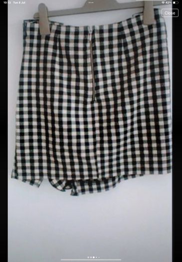 skirt H&M gingham size 38 (10) frill place & cream skirt