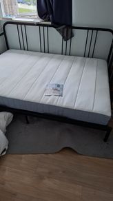 Ikea black metal bed frame